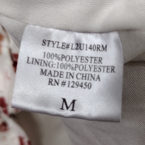 Fred David Floral Textured Button-Up Shirt Women's M White Red Cottagecore - Picture 9 of 9